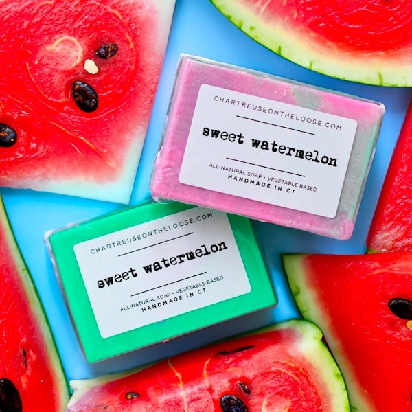 Sweet Watermelon Soap | All Natural Shea Butter and Oatmeal Soap | Handmade Soap Bar