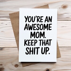 Minimalistische Super Mom Karte - ermutigende Karte für Mama, lustige Muttertagskarte, schwarz und weiß