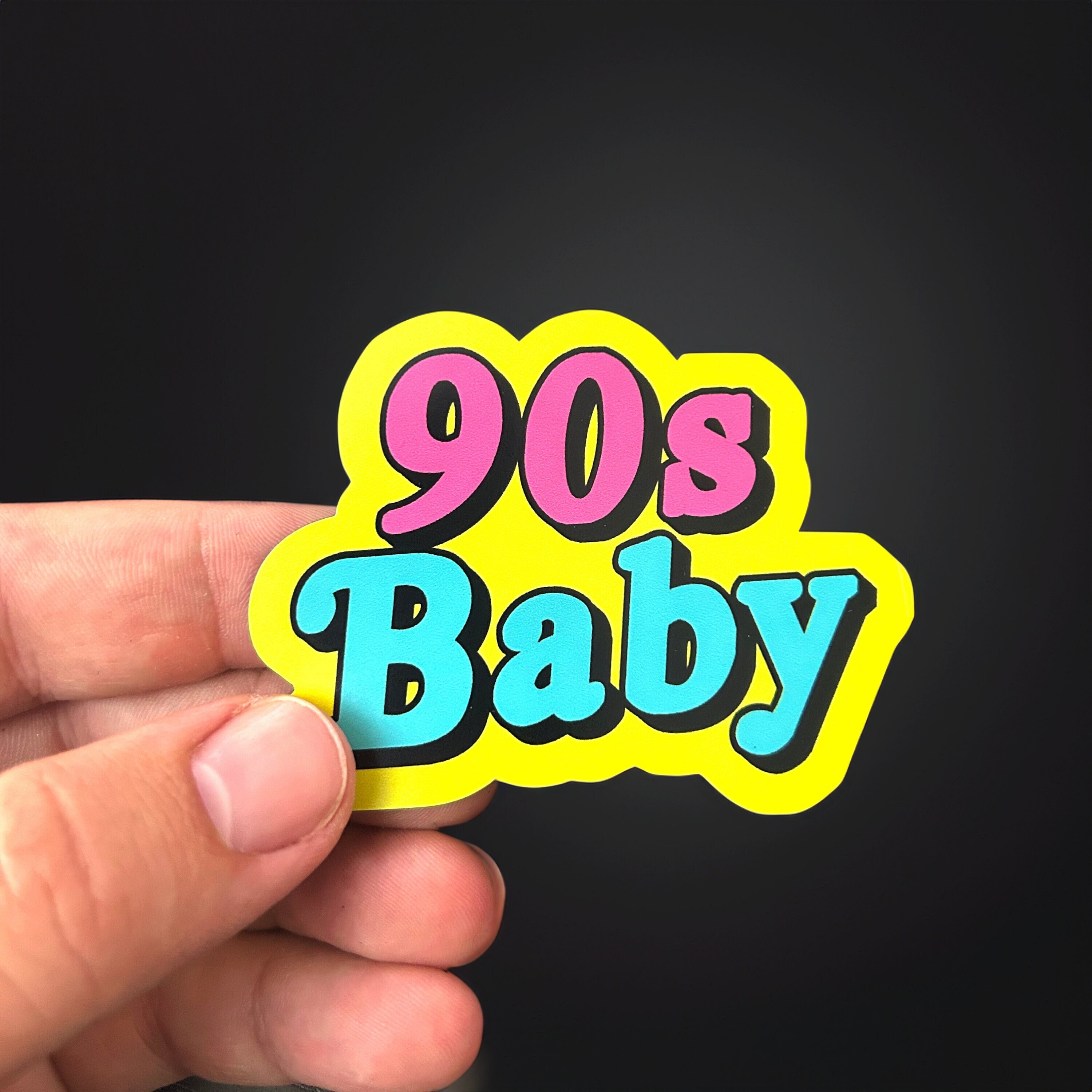 Vibrant '90s Baby Magnet - Colorful '90s-inspired Fridge Magnet Gift ...