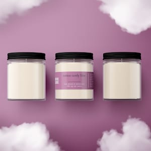 Cotton Candy Bliss Candle - Sweet Cotton Candy Scent, Hand Poured Soy Wax, Perfect for Kids & Adults