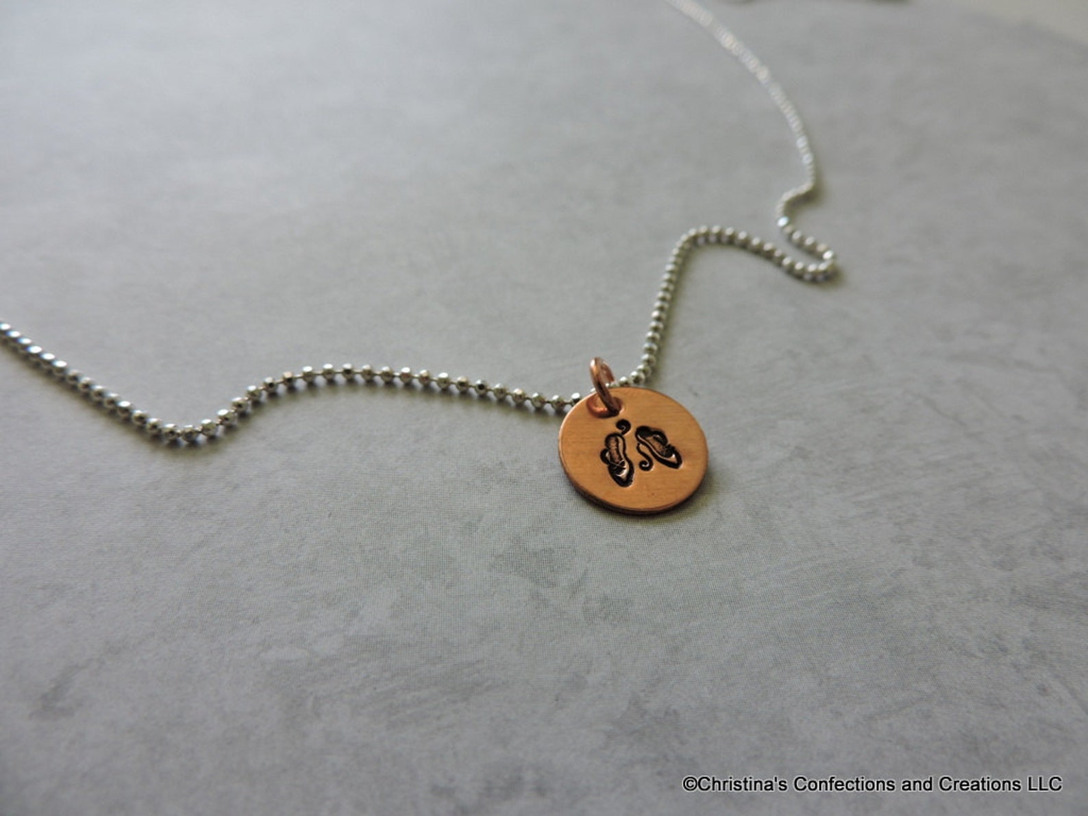 hand stamped ballet dance charm or build your own necklace (#1940)