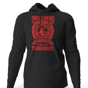 Solo Los Mejores Le Van a Los Tiburones Veracruz Black Hooded Sweatshirt Hoodie Hoody
