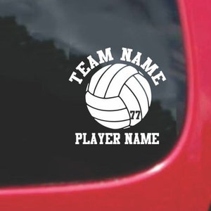 Set Volleyball  Sports Decals with custom text Fundraising  20 Colors To Choose From.  U.S.A Free Shipping