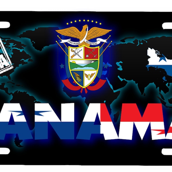 Panama Aluminum License Plate Placa  6" x 12"