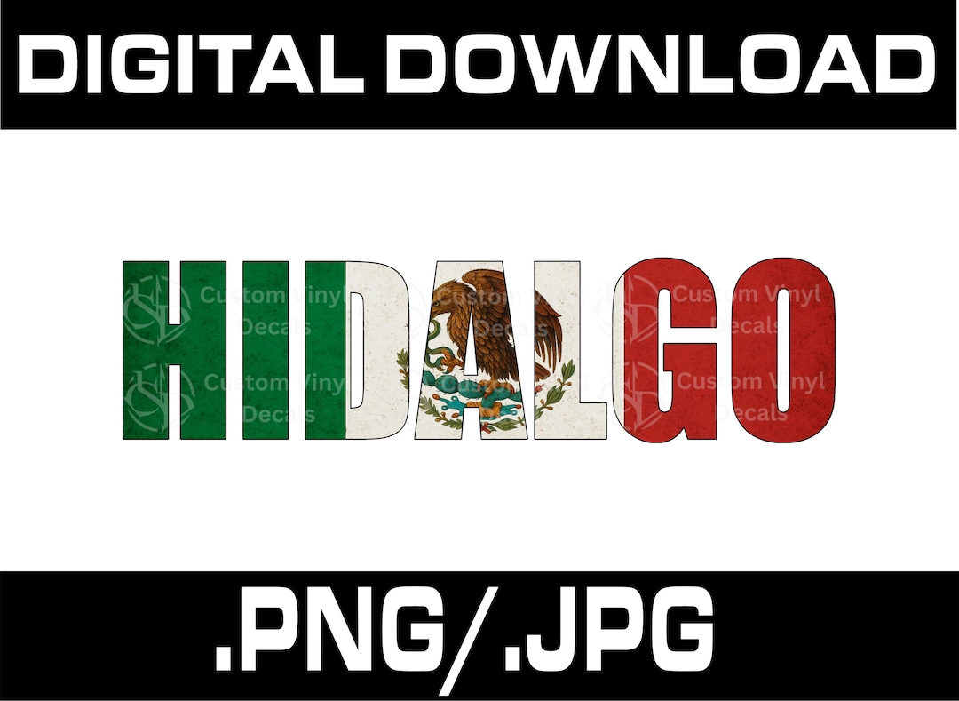 Hidalgo Mexico Letters With Mexican Flag Vintage Style | Letras Con ...