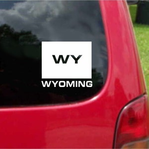 2 pièces Wyoming WY État États-Unis Contour Carte Autocollants Décalcomanies 20 couleurs au choix.  U.S.A Livraison gratuite