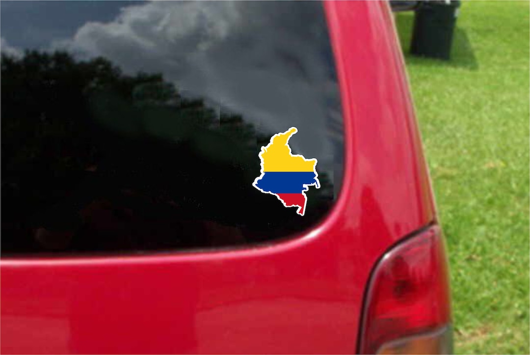 Colombia Map Flag Vinyl Decal - Weatherproof Sticker - Etsy