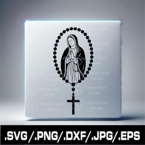 Rosario Virgen María | Rosary Virgin Mary | in svg, png, dxf, eps, jpg Cricut - Silhouette | Instant Download