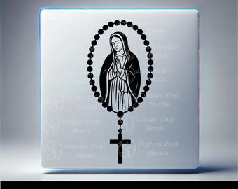 Rosario Virgen María | Rosary Virgin Mary | in svg, png, dxf, eps, jpg Cricut - Silhouette | Instant Download