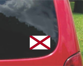 2 Pieces  Alabama State Flag Vinyl Decals Stickers Full Color/Weather Proof. U.S.A Free Shipping