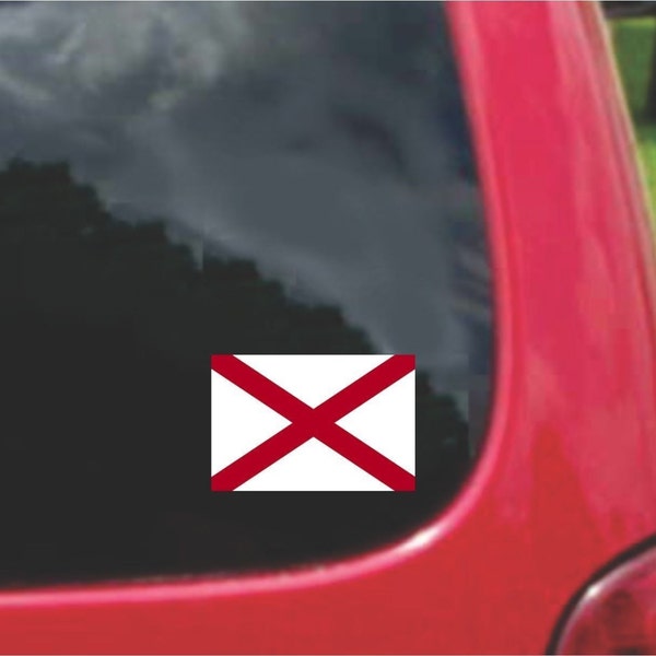 2 Alabama State Flag Vinyl Decals, Weatherproof