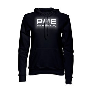 Puebla Mexico Reflective Logo Black Pullover Hooded Hoodie Hoody Sudadera