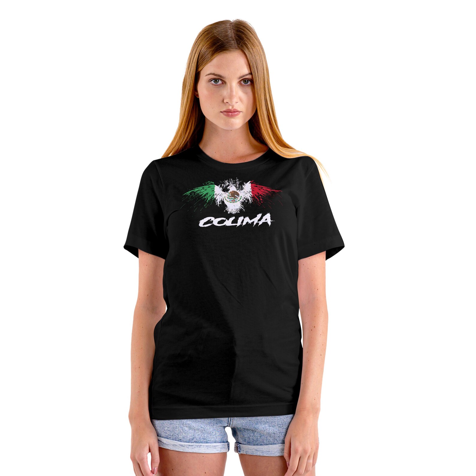 Colima Mexico Eagle Flag Black T-shirt Playera Black T-shirt - Etsy