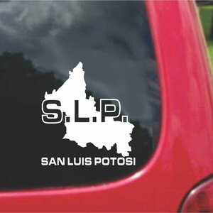2 pièces San Luis Potosi Mexique Contour Carte Autocollants Décalcomanies 20 couleurs au choix.  U.S.A Livraison gratuite