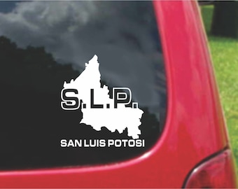 San Luis Potosi Mexico Map Decal Stickers (Set of 2)