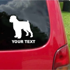 Set (2 Pieces) Black Russian Terrier  Dog   Sticker Decals with custom text 20 Colors To Choose From.  U.S.A Free Shipping