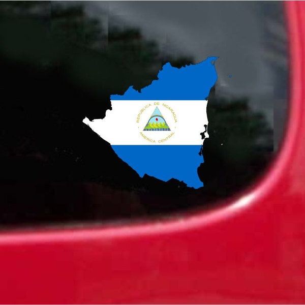 Nicaragua Outline Map Flag Vinyl Decals - 2 Pieces