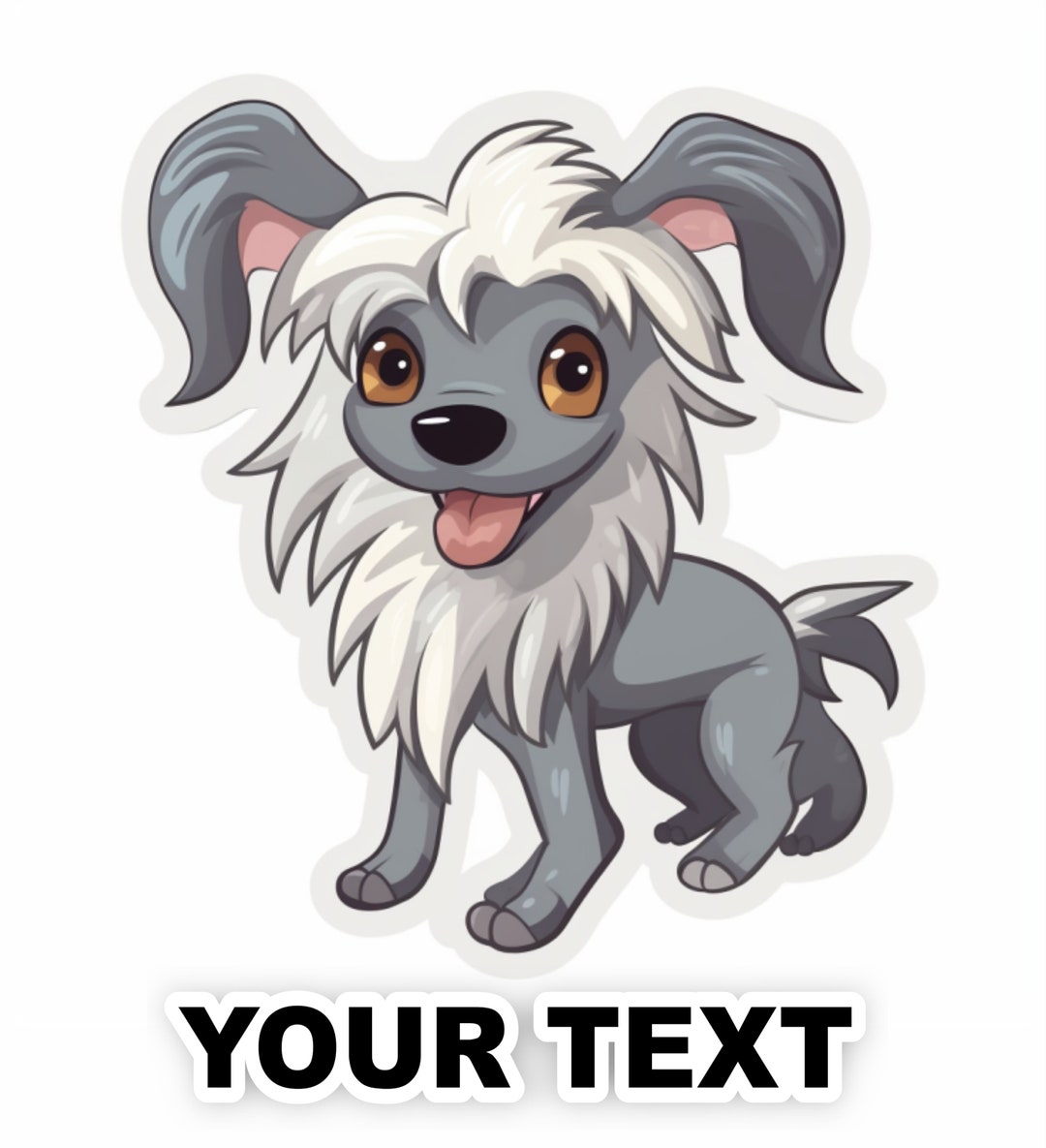 Chinese Crested Dog Sticker Set – Custom Text, Weatherproof Vinyl - Etsy