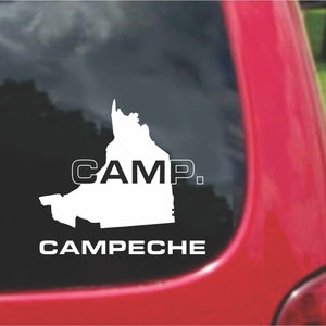 2 Pieces Campeche  Mexico Outline Map  Stickers Decals 20 Colors To Choose From.  U.S.A Free Shipping