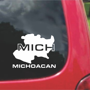 2 Pieces Michoacan Mexico Outline Map  Stickers Decals 20 Colors To Choose From.  U.S.A Free Shipping