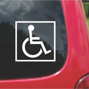 Set (2 Pieces) Handicap Accessible ADA Wheelchair  Sticker Decals 20 Colors To Choose From.  U.S.A Free Shipping