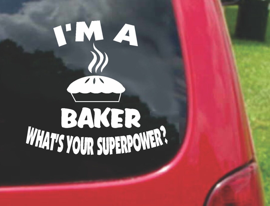 Baker Superpower Vinyl Decal Set, Funny Car Stickers - Etsy
