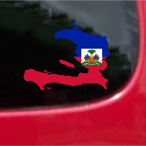 2 stuks Haïti overzichtskaart vlag vinyl stickers stickers full colour/weerbestendig. VS Gratis verzending