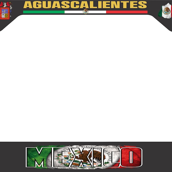 Aguascalientes Mexico Aluminum License Plate Frame Novelty Tag Holder Cover