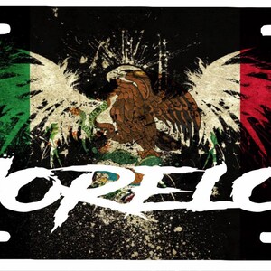 Morelos Mexico Aluminum License Plate Placa  6&quot; x 12&quot;