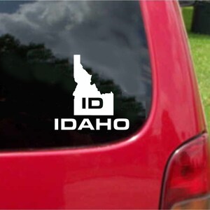 2 Pieces Idaho ID State USA Outline Map Stickers Decals 20 Colors To Choose From.  U.S.A Free Shipping