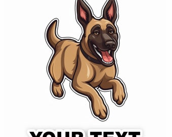Belgian Malinois Dog Decal Sticker Set – Custom Text, Weatherproof
