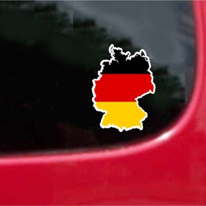 2 Pieces Germany  Outline Map Flag Vinyl Decals Stickers Full Color/Weather Proof. U.S.A Free Shipping