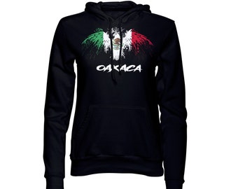 Oaxaca Mexico Eagle Flag Black  Pullover  Hoodie Hoody Sudadera Sweatshirt