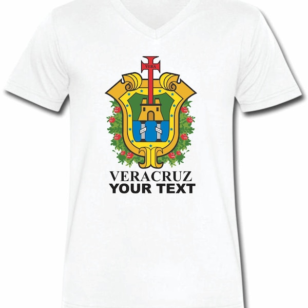 Veracruz México Camiseta con cuello en v te Vapor de prendas de vestir con un text(optional) personalizado gratis