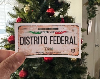 Calcomanías para matrícula del Distrito Federal, vinilo resistente a la intemperie, aspecto vintage (juego de 2)