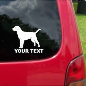 Set (2 Pieces) Labrador Retriever Dog Sticker Decals with custom text 20 Colors To Choose From.  U.S.A Free Shipping