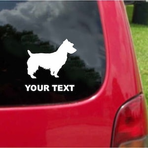 Set (2 Pieces)  Australian Terrier Dog  Sticker Decals with custom text 20 Colors To Choose From.  U.S.A Free Shipping