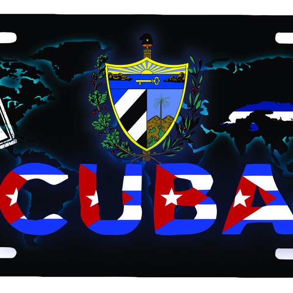 Cuba Aluminum License Plate Placa  6" x 12"