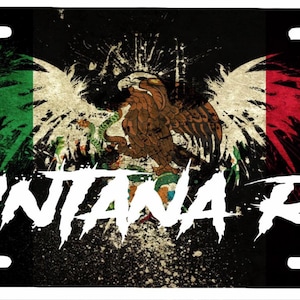 Quintana Roo  Mexico Aluminum License Plate Placa  6&quot; x 12&quot;