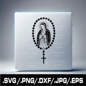 Rosario Virgen de Guadalupe | Rozenkrans Onze-Lieve-Vrouw van Guadalupe | in svg, png, dxf, eps, jpg Cricut - silhouet | Direct downloaden