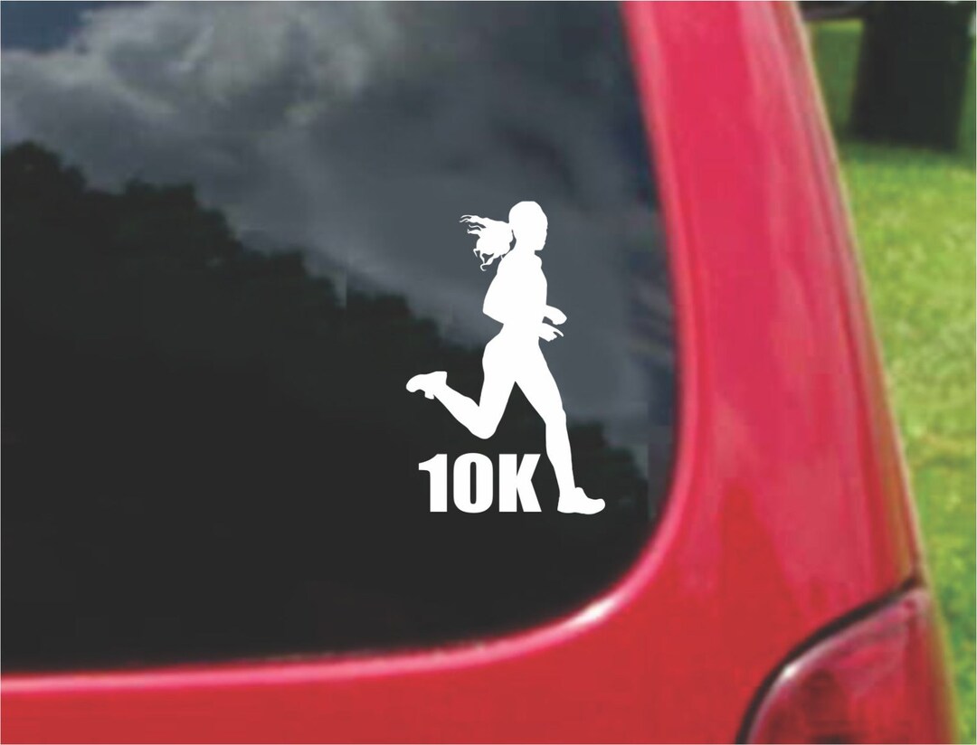 Set (2 Pieces) 10K Run Girl Runner Sticker Decals 20 Colors to Choose ...