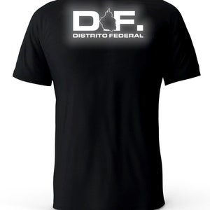 Distrito Federal Mexico  Reflective Logo Black T-Shirt playera