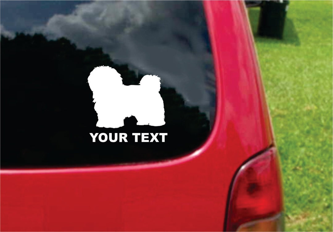 Havapoo Sticker Set (2 Pieces) Havanese Dog Sticker Decals With Custom Text 20 Colors ...
