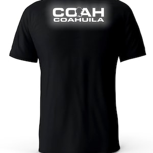 Coahuila Mexico  Reflective Logo Black T-Shirt playera