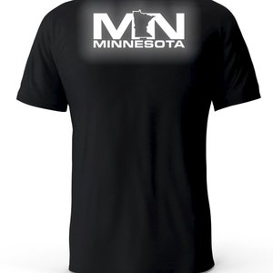 Minnesota MN State Reflective Logo Black T-Shirt