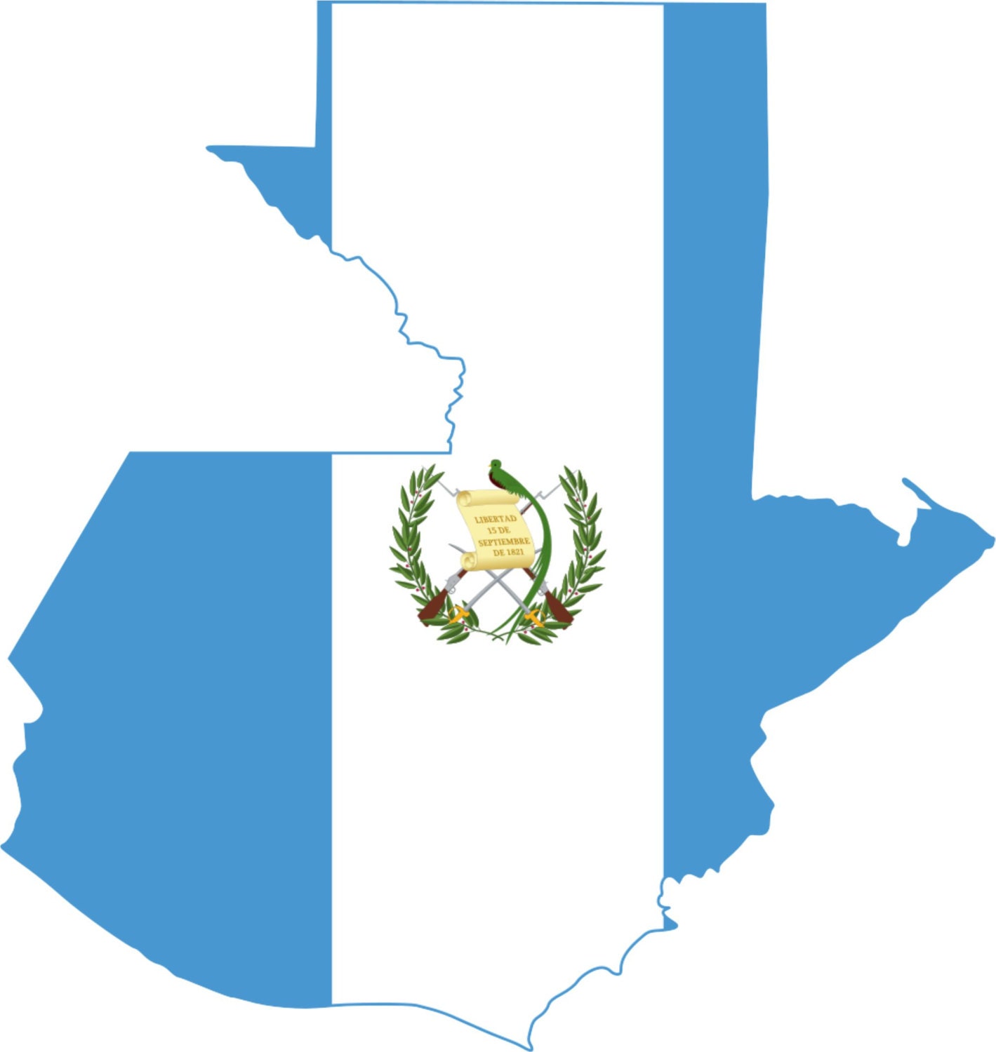 2 Pieces Guatemala Outline Map Flag Vinyl Decals Stickers Full | Etsy
