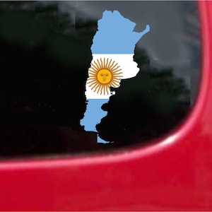 2 Pieces Argentina  Outline Map Flag Vinyl Decals Stickers Full Color/Weather Proof. U.S.A Free Shipping