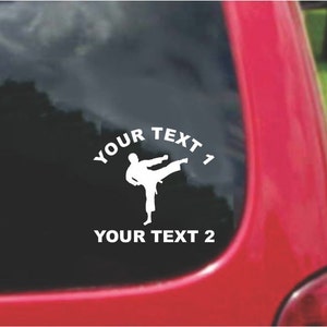 Set Karate Decals with custom text Fundraising  20 Colors To Choose From.  U.S.A Free Shipping