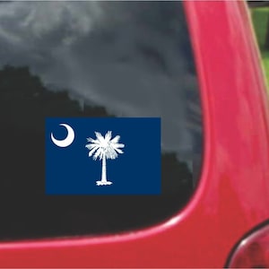 2 Stück South Carolina State Flagge Vinyl Aufkleber Aufkleber Vollfarbe / Wetterfest. USA kostenloser Versand