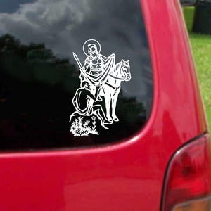 Set (2 Pieces)  San Martin Caballero St. Martin of Tours Decals 20 Colors To Choose From